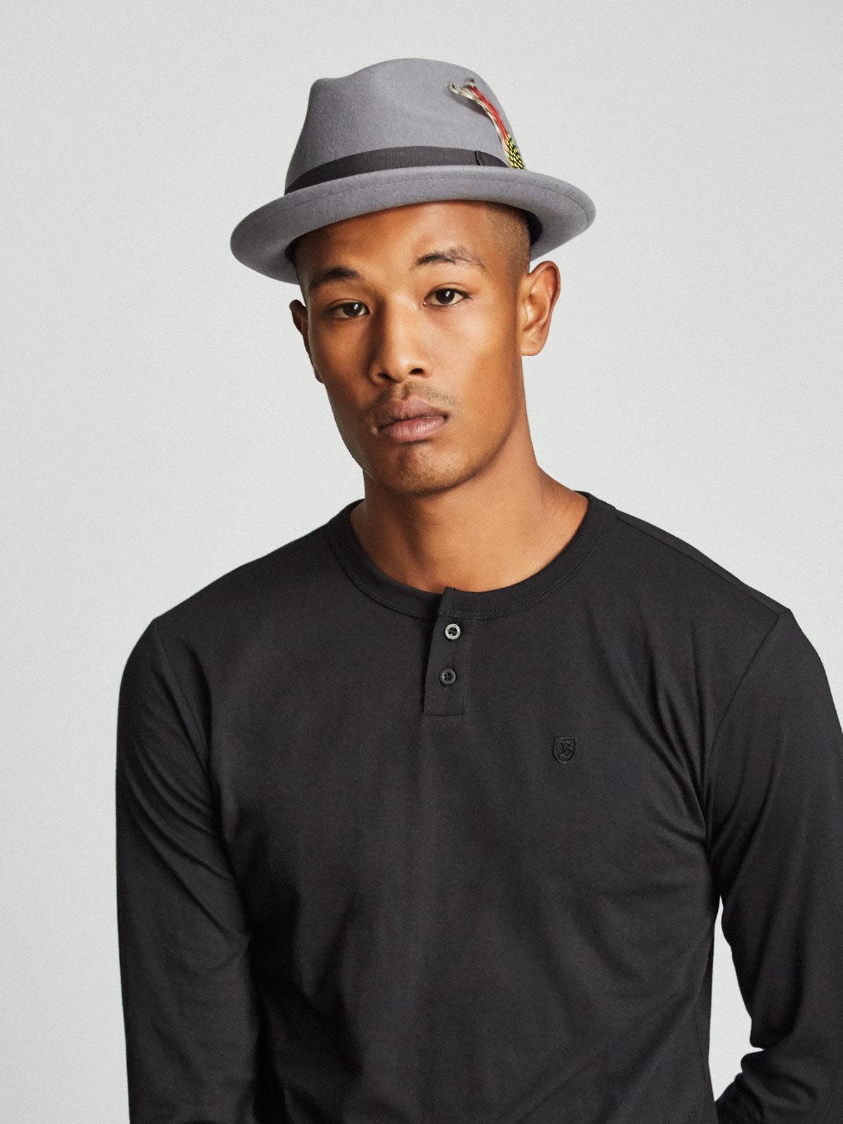 Brixton Gain Fedora Hat (light grey/charcoal)
