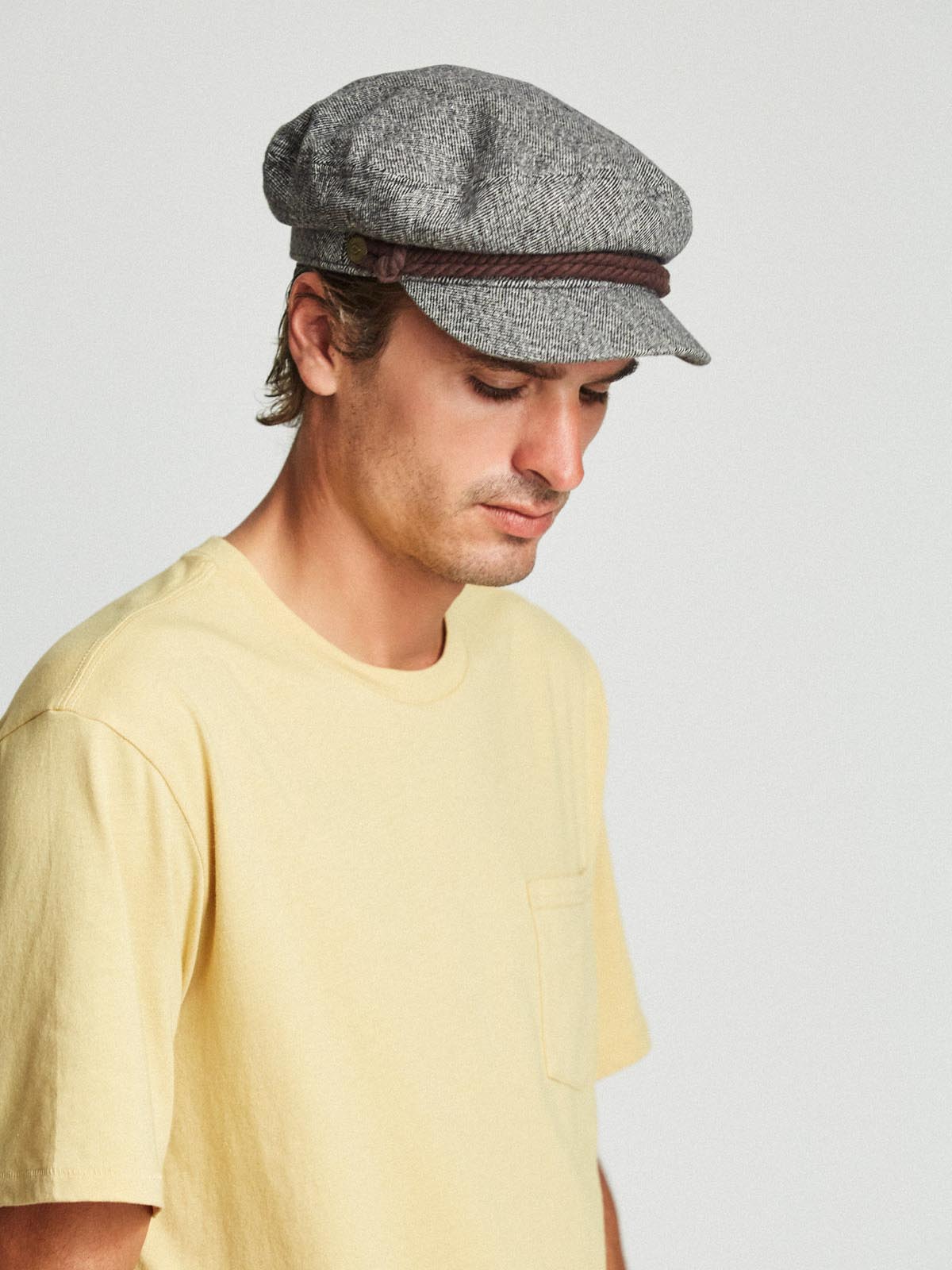 Brixton Bosmanka Fiddler Cap Flat cap (heather grey/cream)