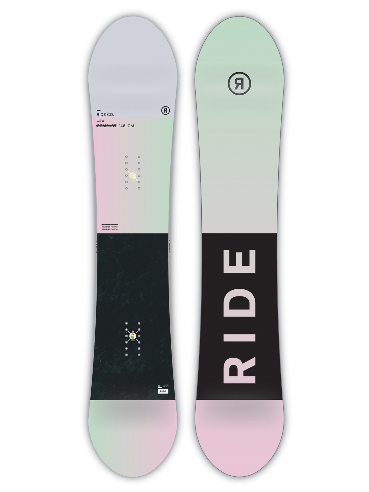 Womens Ride Snowboard Compact (mint/black/pink)