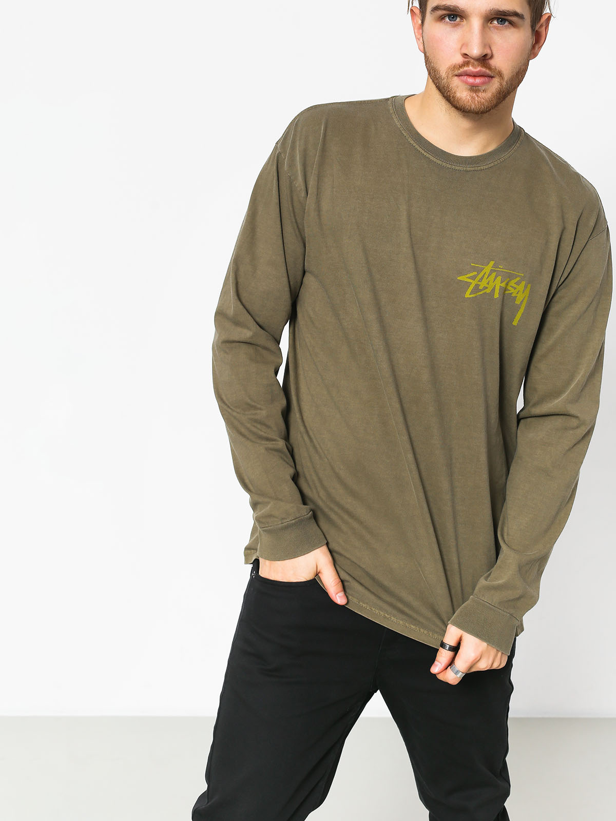 Stussy Stock Pig Dyed Longsleeve (army)