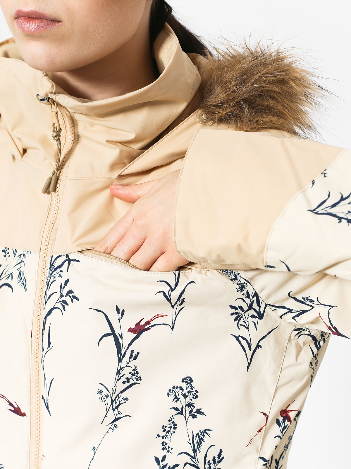 Womens Burton Snowboard jacket Lelah (cnvsbd/pebble)