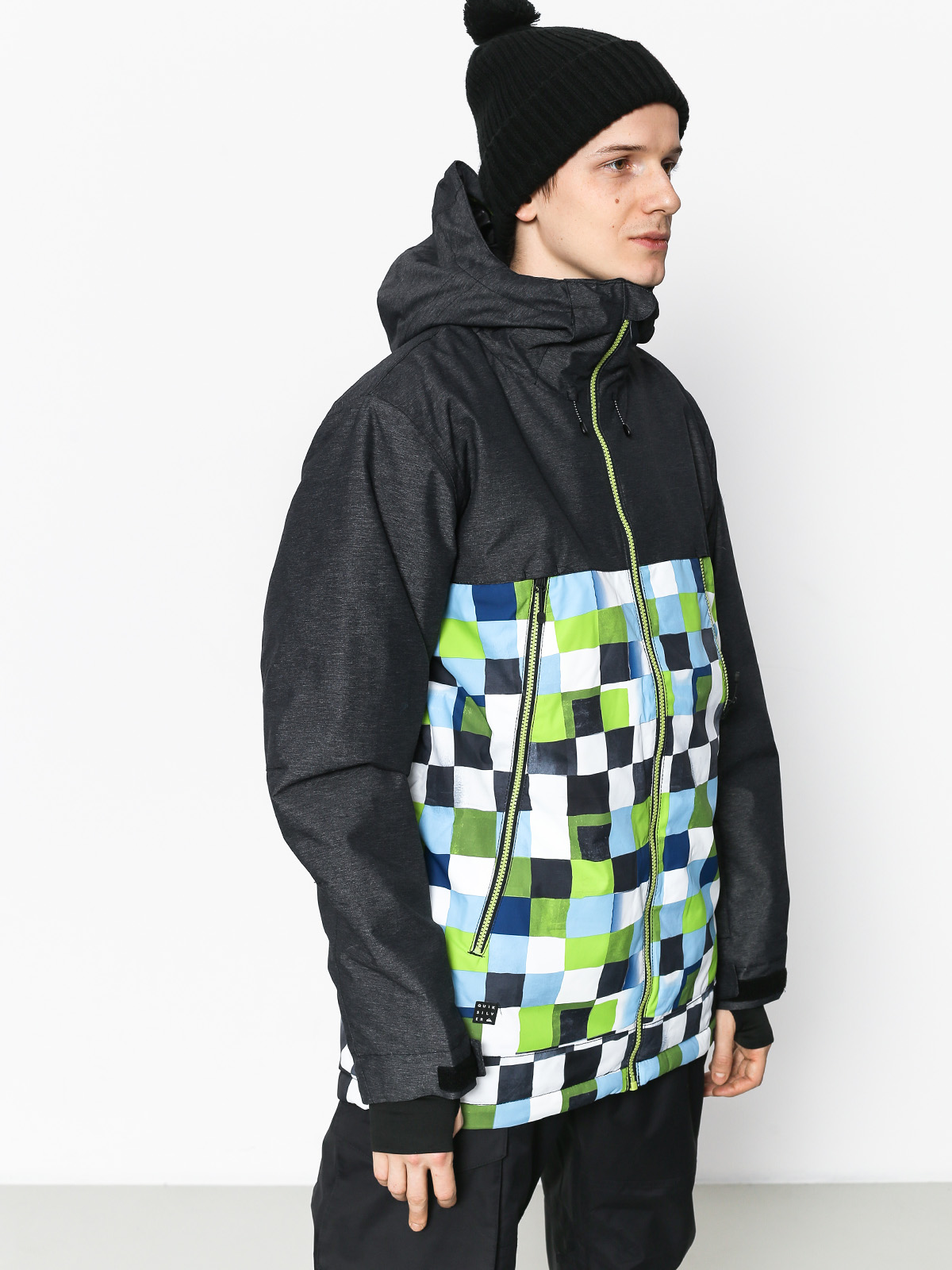 Herren Quiksilver Sierra Snowboardjacke (check atomic green)