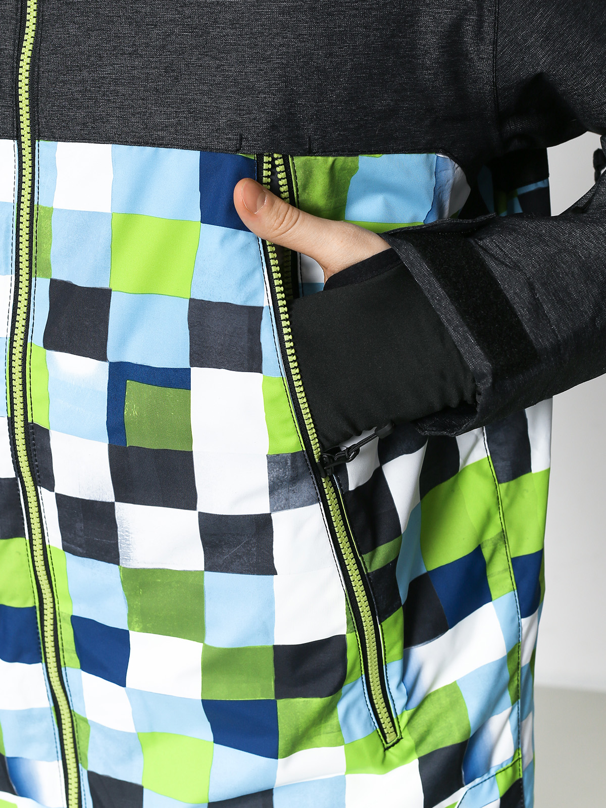 Herren Quiksilver Sierra Snowboardjacke (check atomic green)