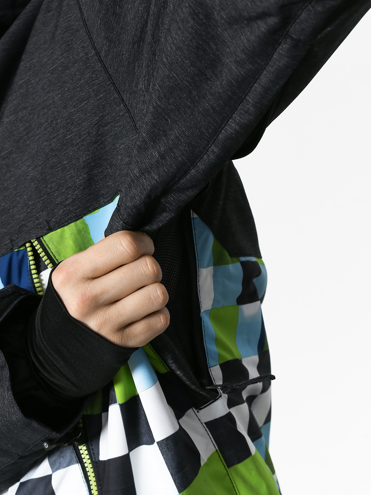 Herren Quiksilver Sierra Snowboardjacke (check atomic green)