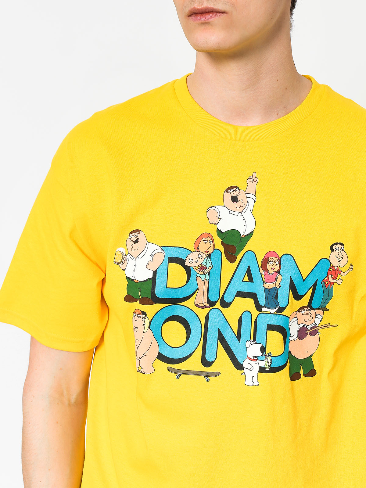Diamond Supply Co. Diamond X Family Guy T-shirt (yellow)