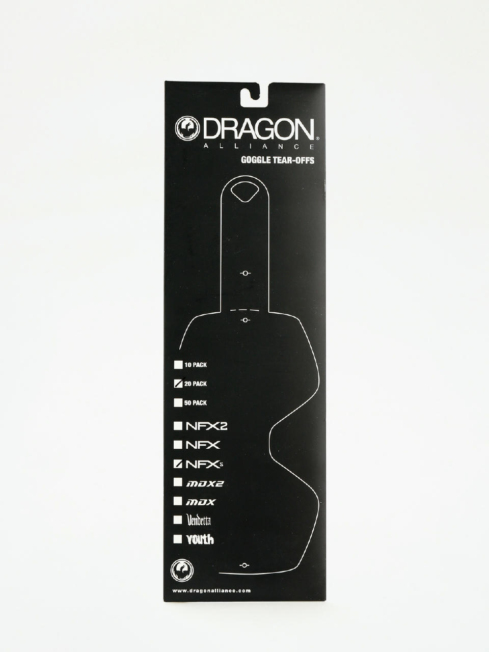 Dragon NFXs Goggle Tear-Offs (tear off 20 pack clear)