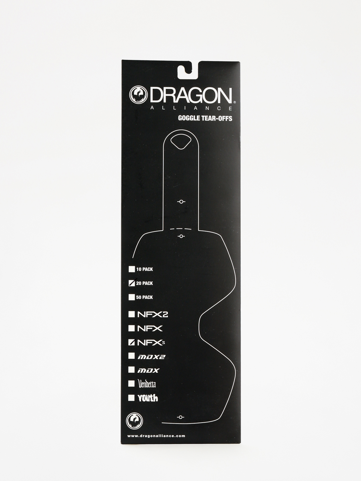 Dragon NFXs Goggle Tear-Offs (tear off 20 pack clear)