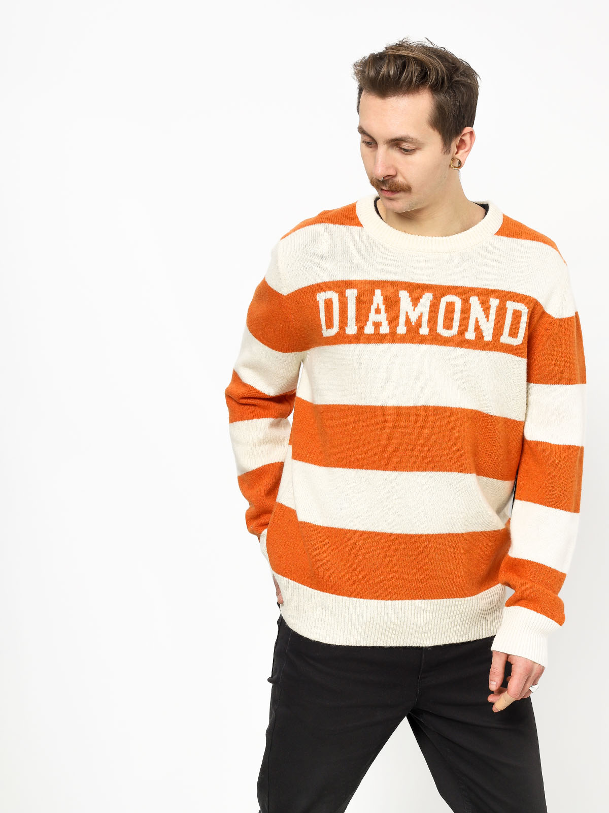 Diamond Supply Co. Striped Wool Sweater (orange)
