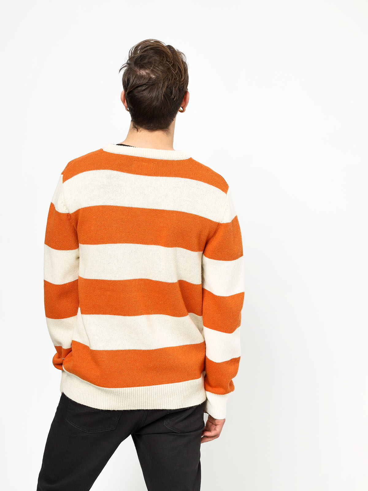 orange striped sweater