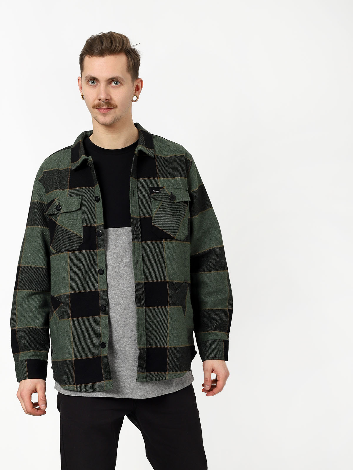 Brixton Durham Flannel Ls Shirt (pine/black)