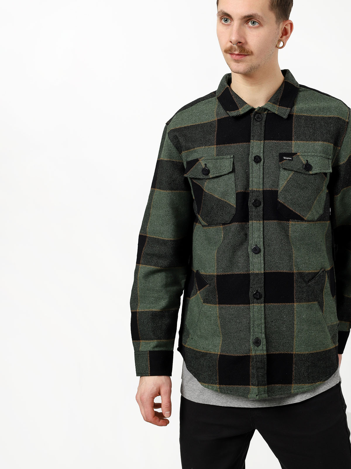 Brixton Durham Flannel Ls Shirt (pine/black)