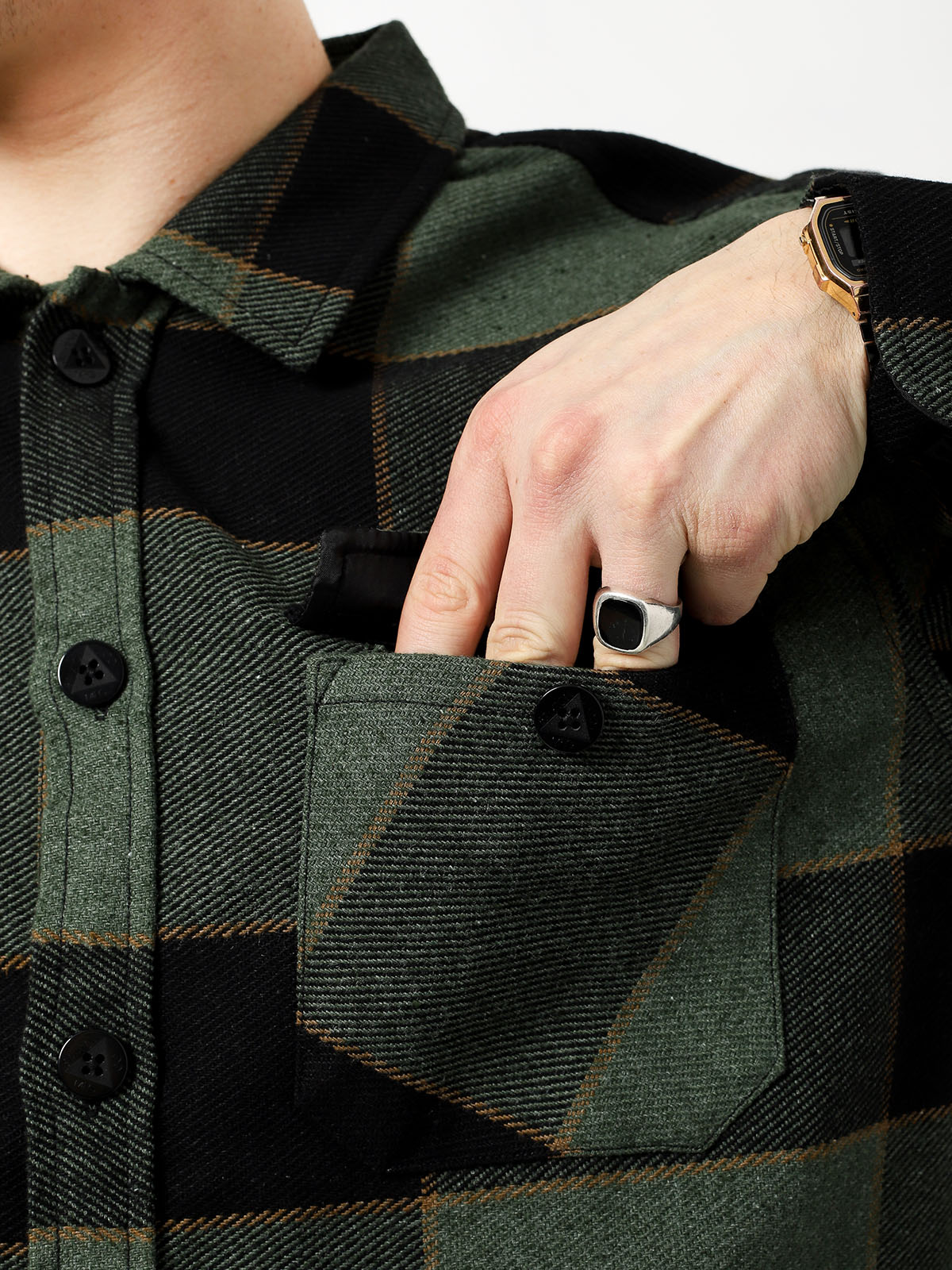 Brixton Durham Flannel Ls Shirt (pine/black)