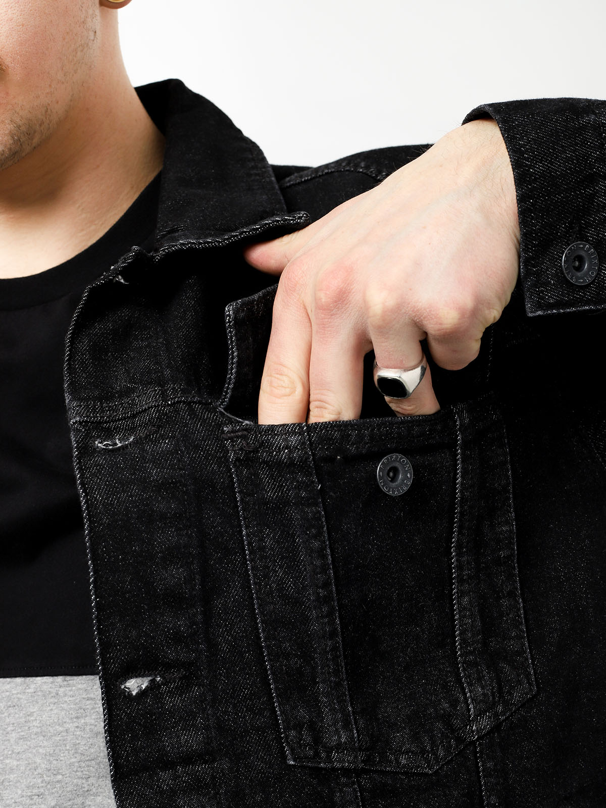 Brixton Cable Denim Jacket (black)