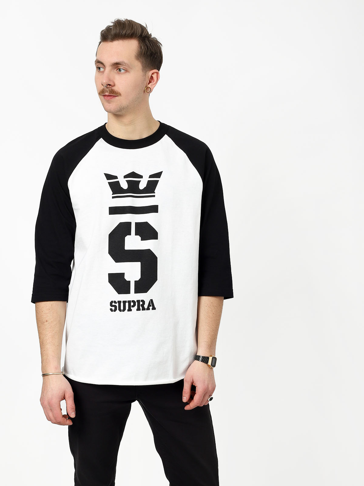 Supra Champ Raglan T-shirt (white/blk/blk)