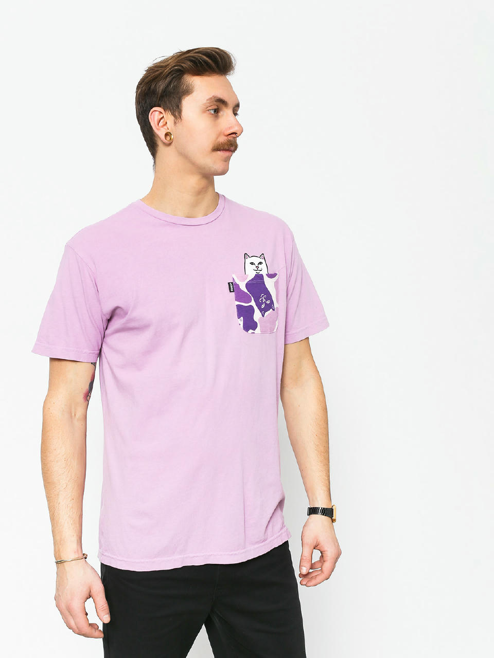 RipNDip Lord Nermal Camo Pocket T-shirt (purple camo)