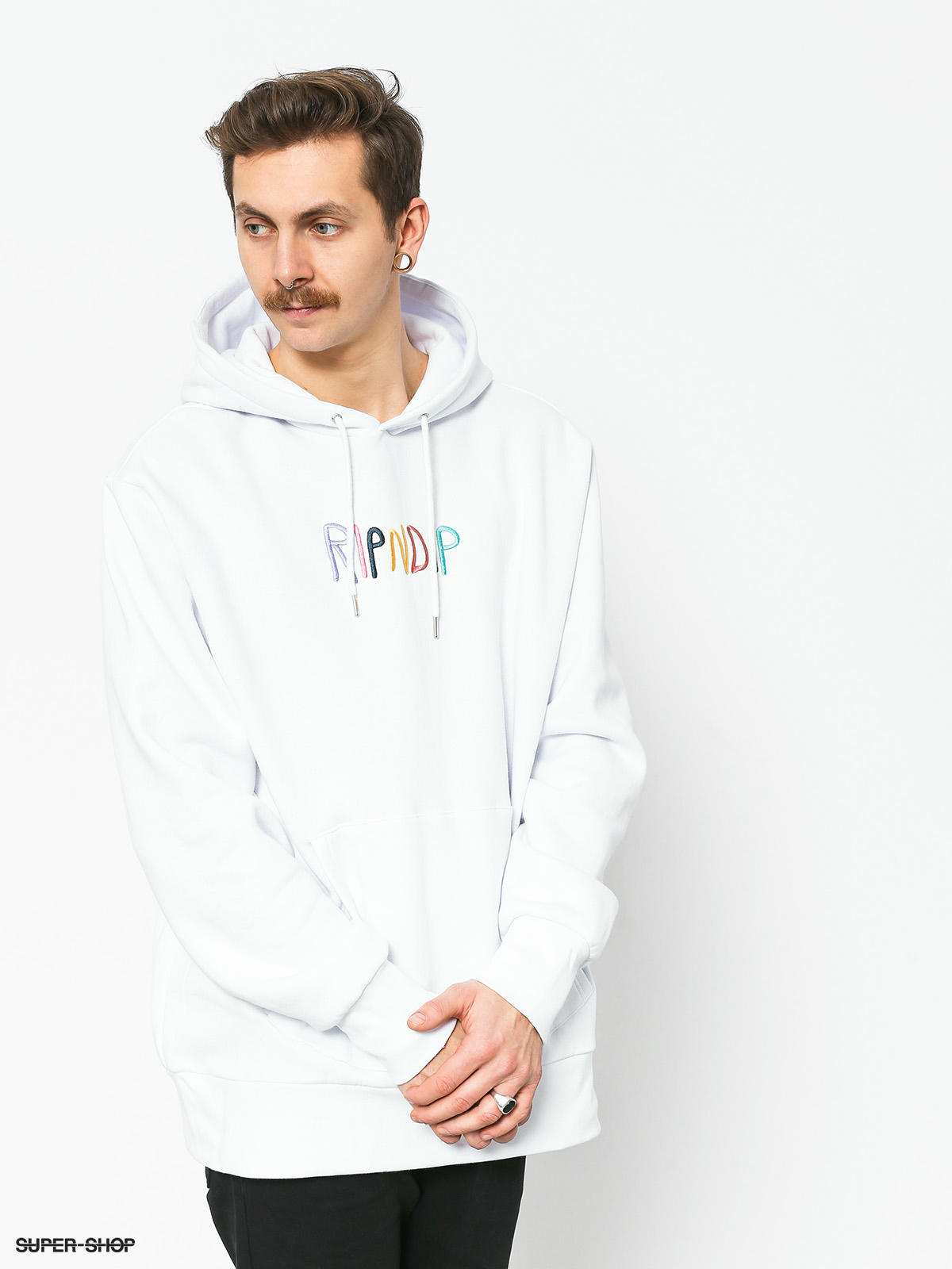 white ripndip hoodie