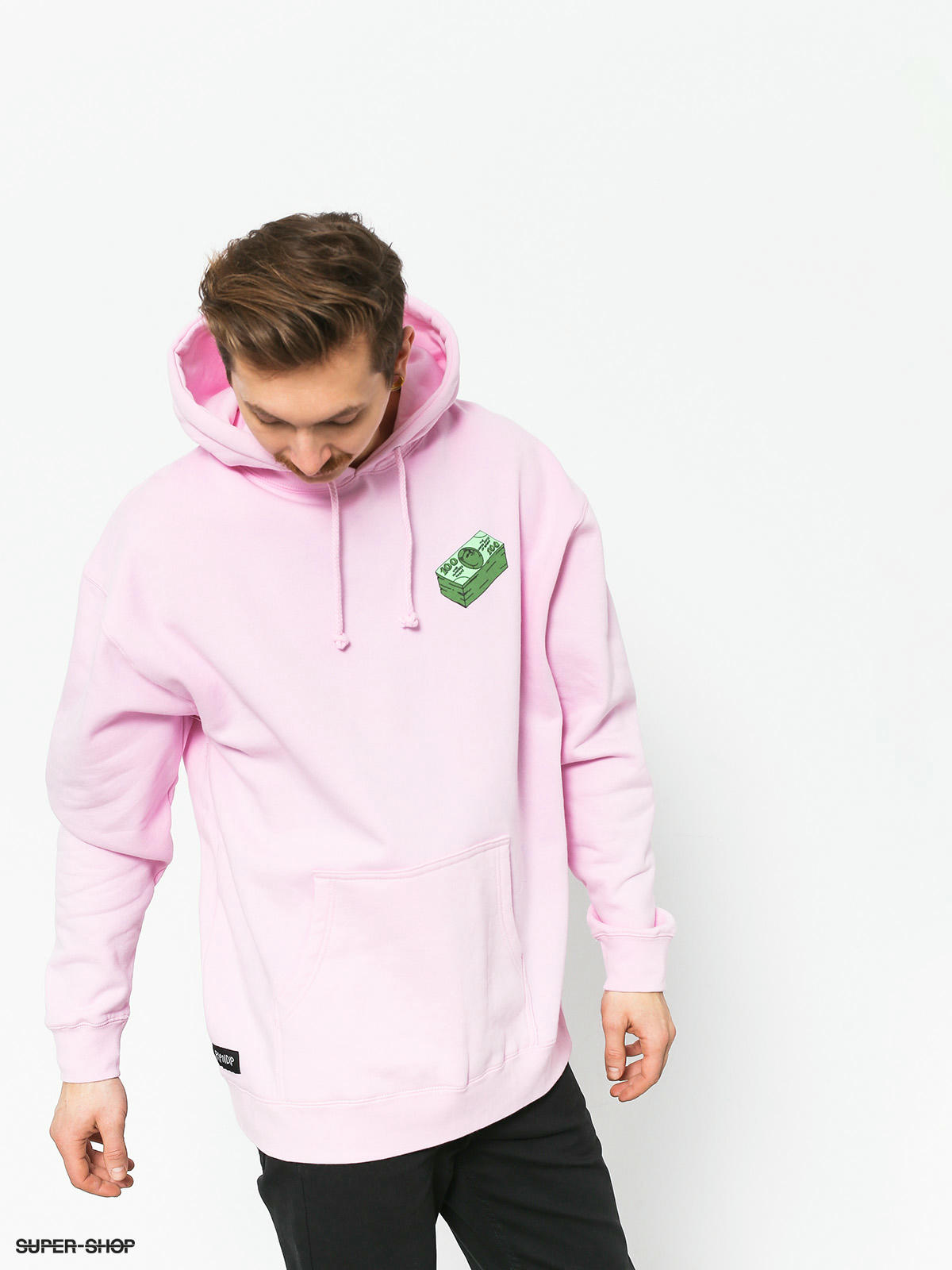 ripndip money talks pink hoodie