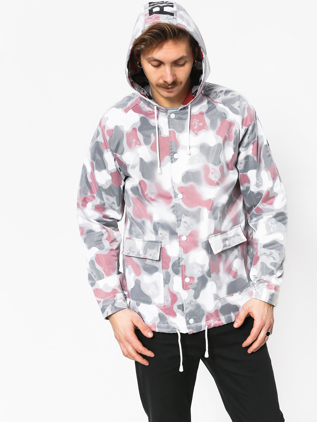 pink camo rain jacket