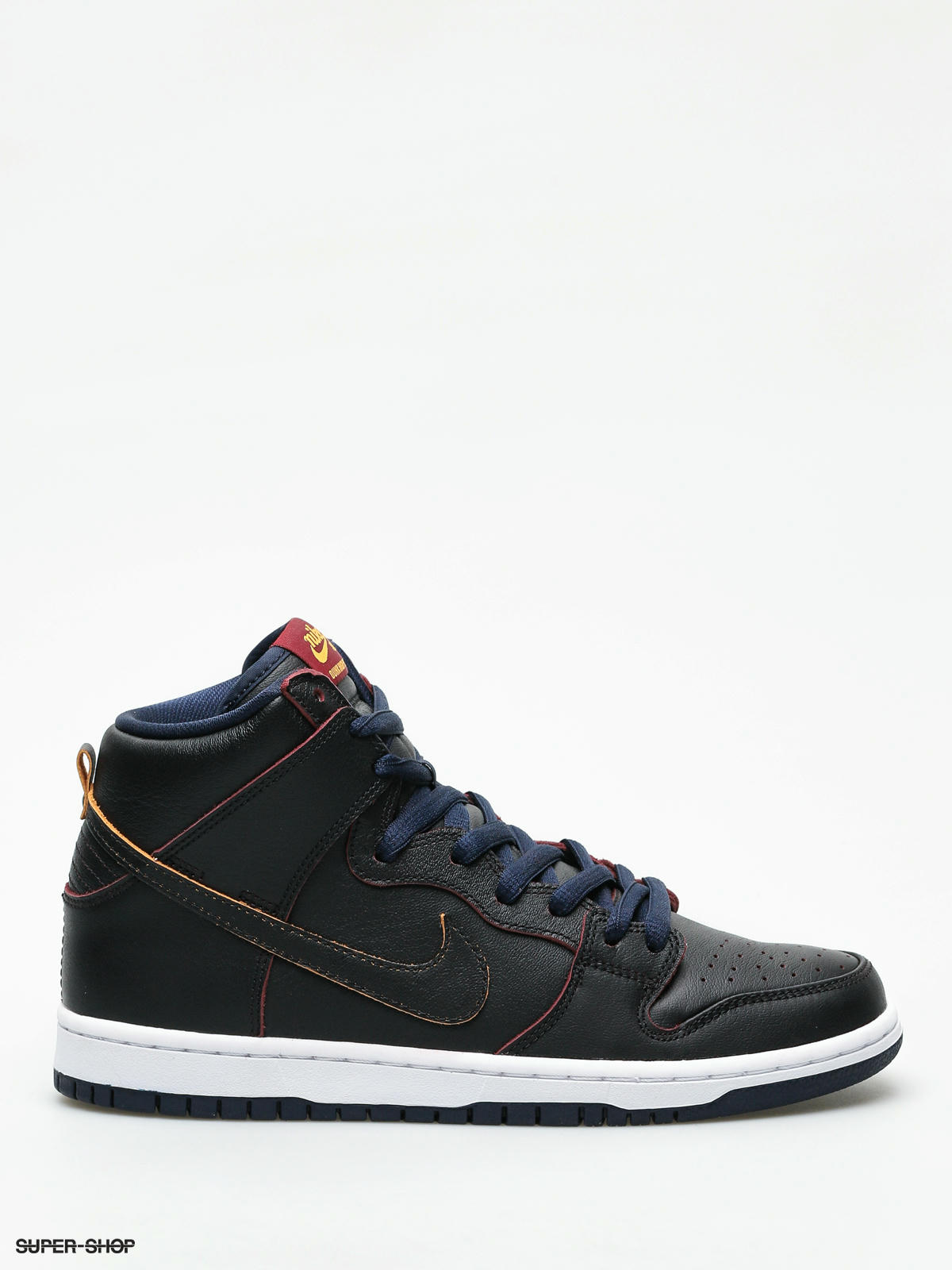 Nike SB Dunk High Pro Nba Shoes (black/black college navy team red)