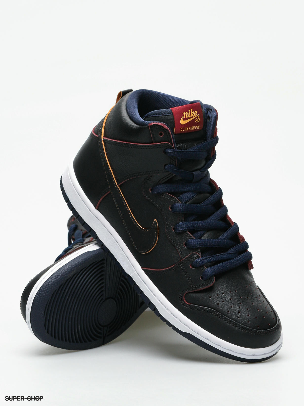 Nike SB Dunk High Pro Nba Shoes (black/black college navy team red)