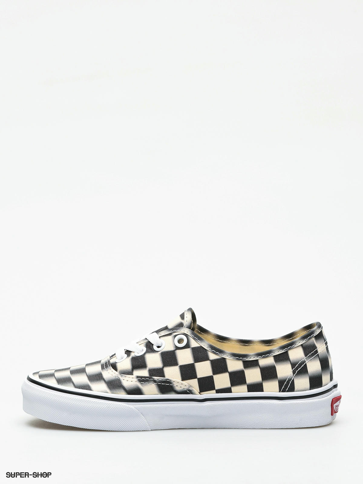 blur checkered vans