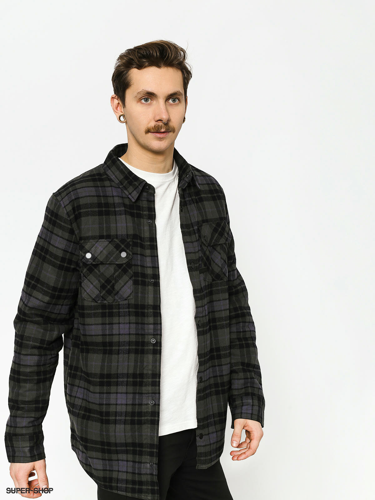 volcom hooded flannel snowboard jacket