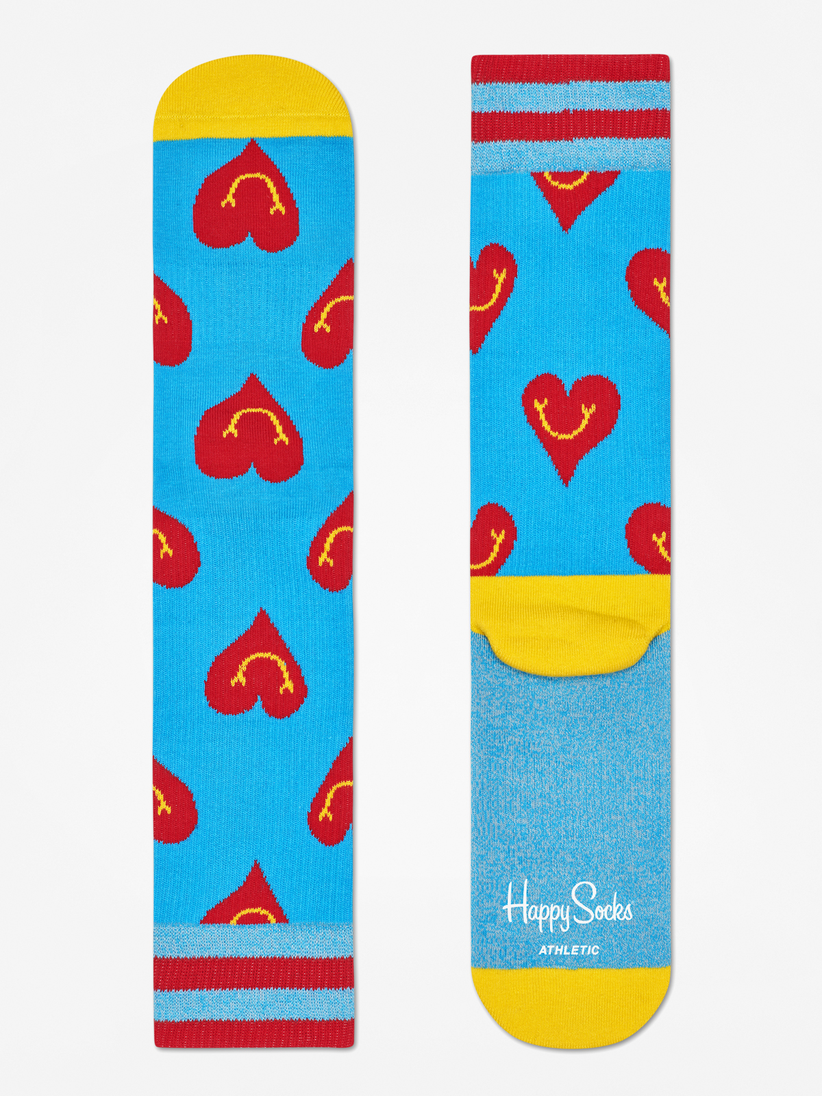 Happy Socks Athletic Smiley Heart Socken (blue/yellow/red)