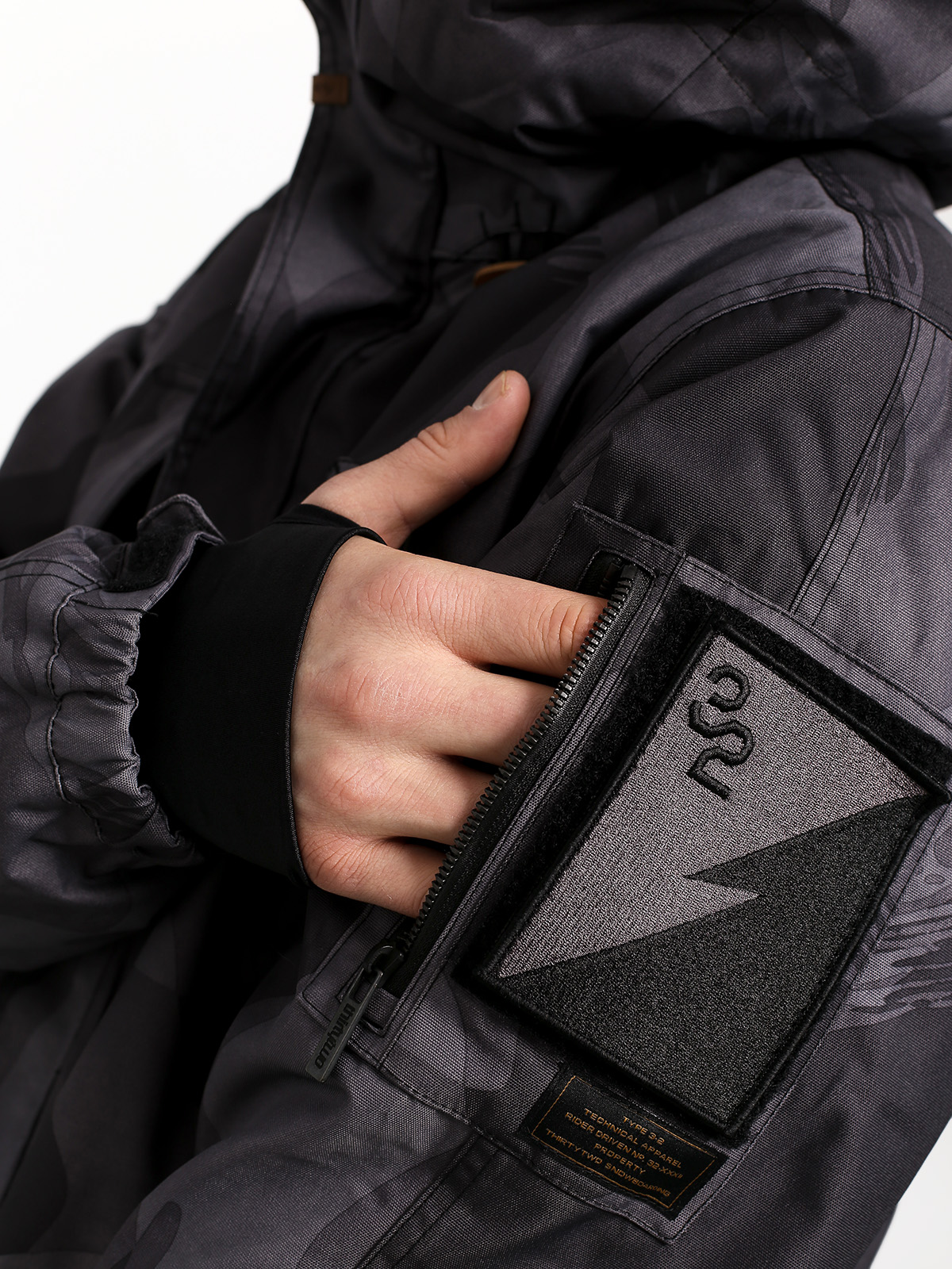 Mens ThirtyTwo Deep Creek Snowboard jacket (black/camo)