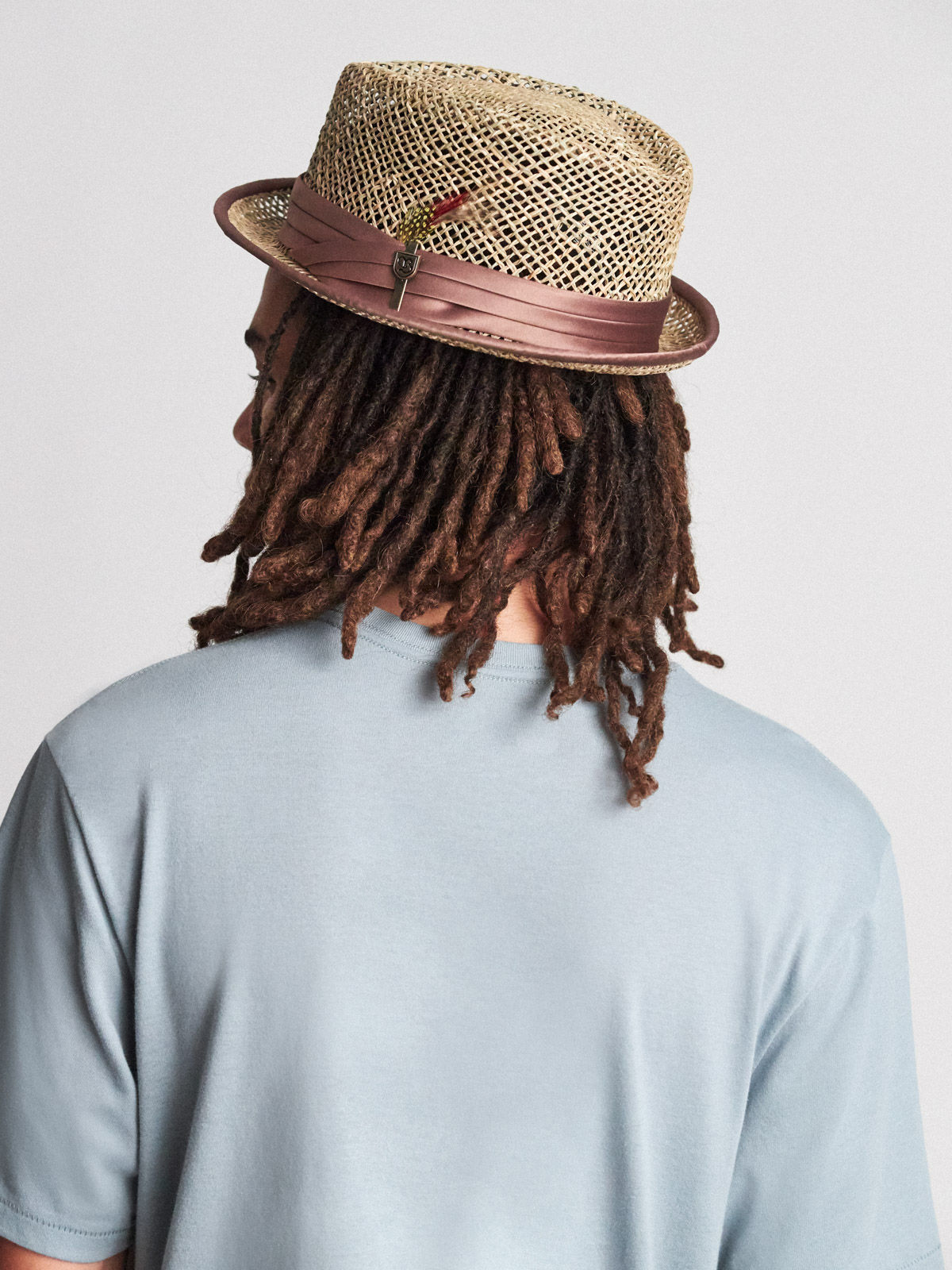 Brixton Stout Straw Pork Pie Hat (tan)