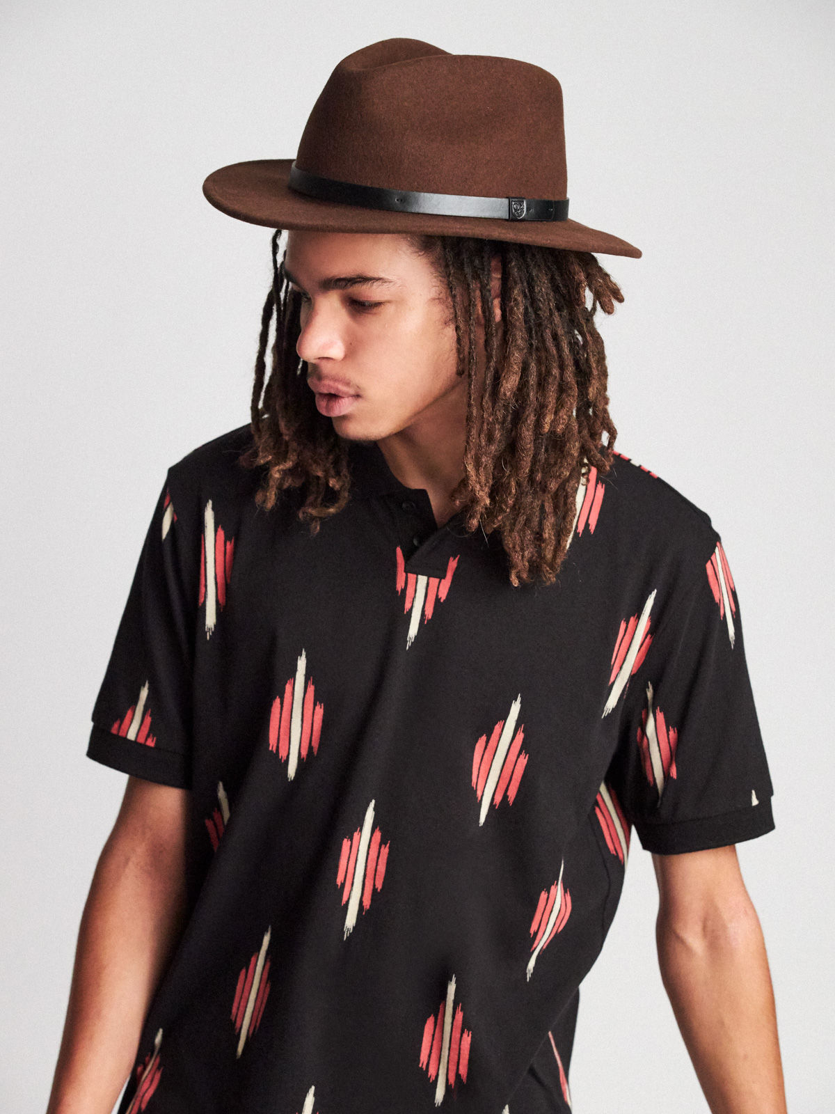 Brixton Messer Fedora Hat (brown/black)