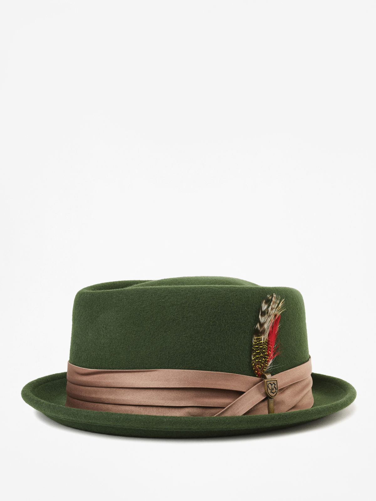 Brixton Stout Pork Pie Hat (moss/bronze)