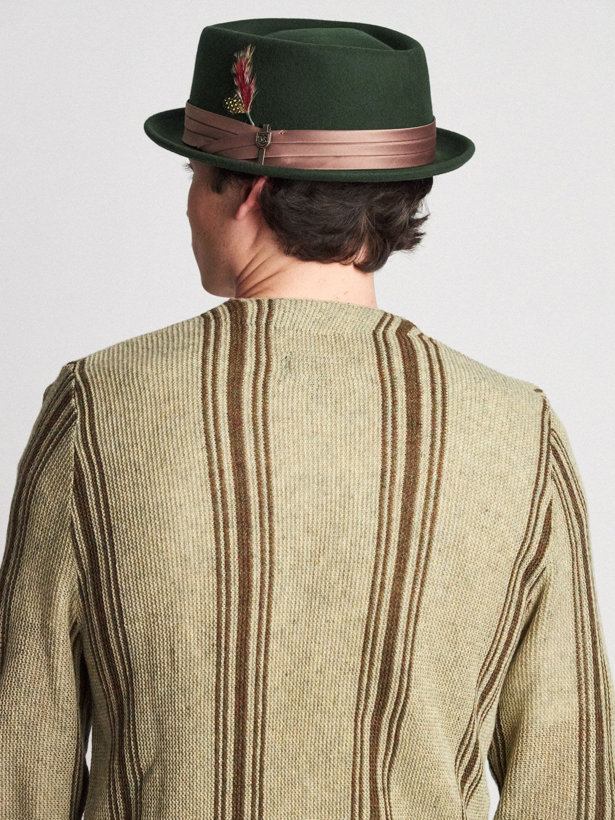 Brixton Stout Pork Pie Hat (moss/bronze)