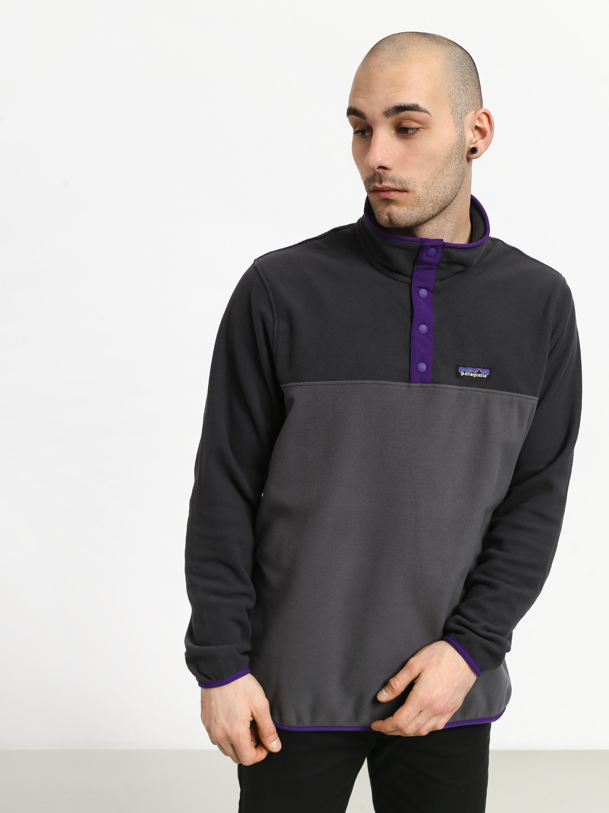 Herren Patagonia Micro D Snap T Fleece jacke (forge grey)