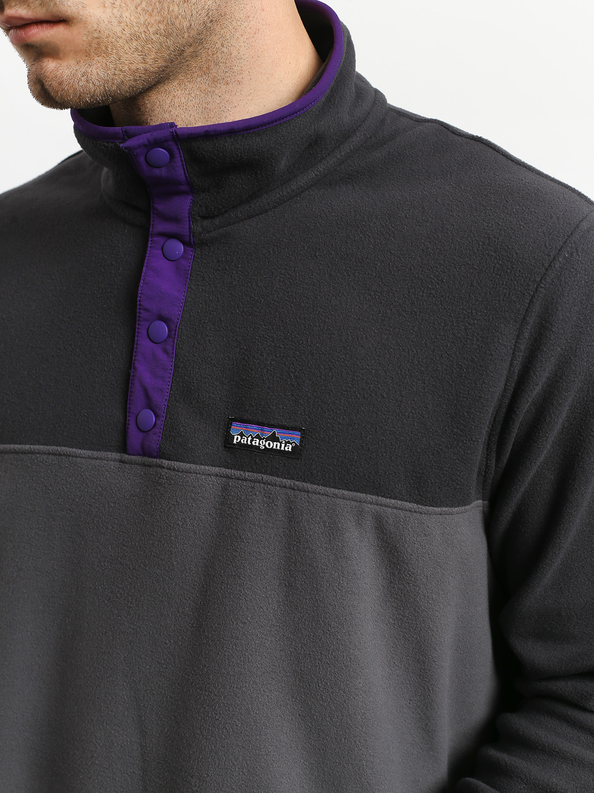 Herren Patagonia Micro D Snap T Fleece jacke (forge grey)