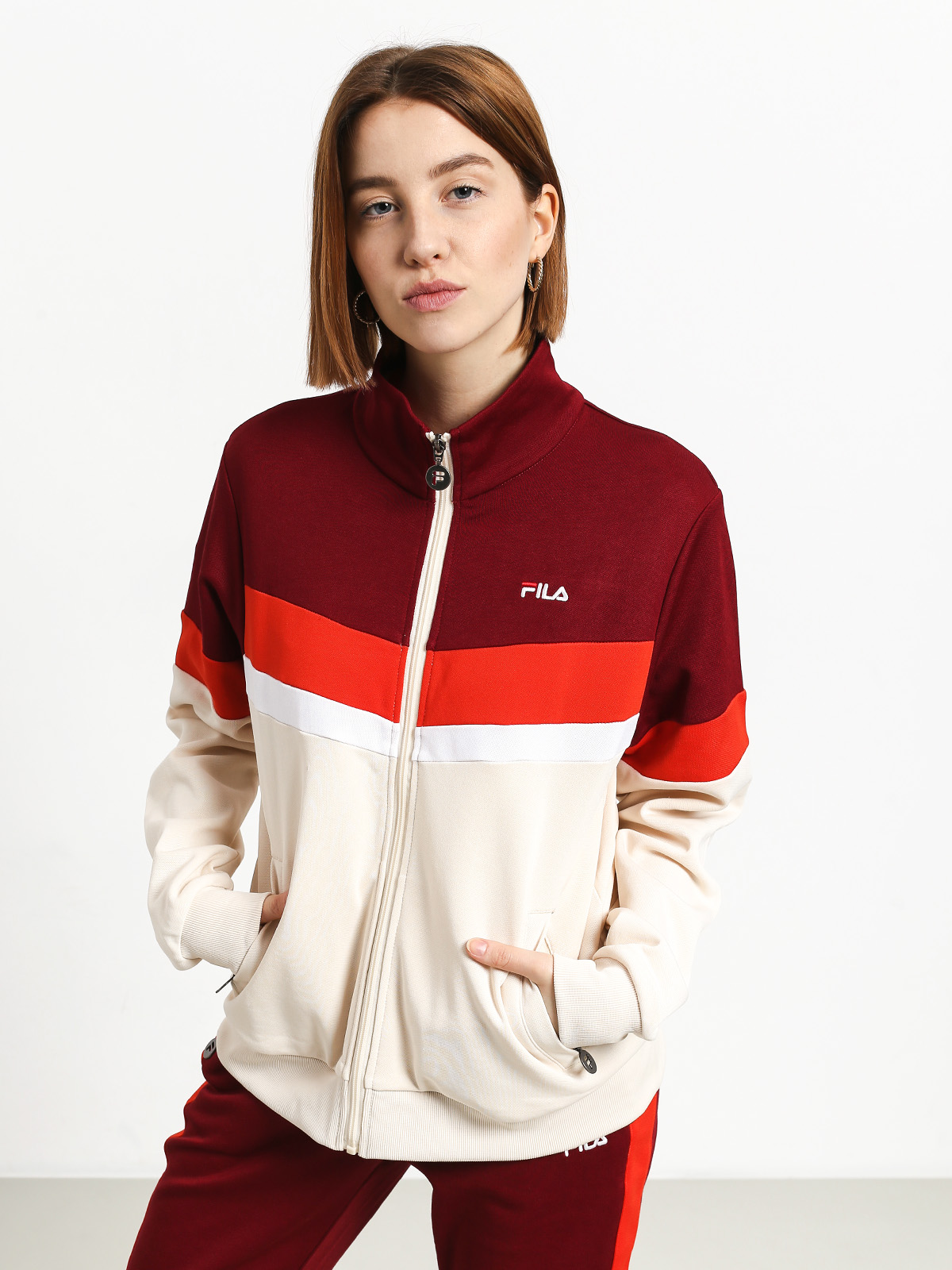 Fila Nantale Jacket Wmn (rhubarb/whitecap gray/fiesta/bright white)