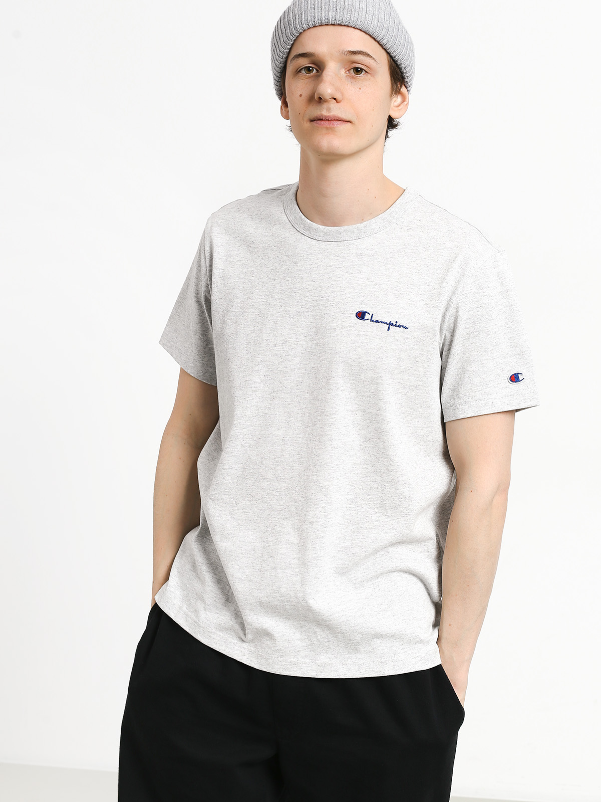 Champion chest logo outlet t shirt