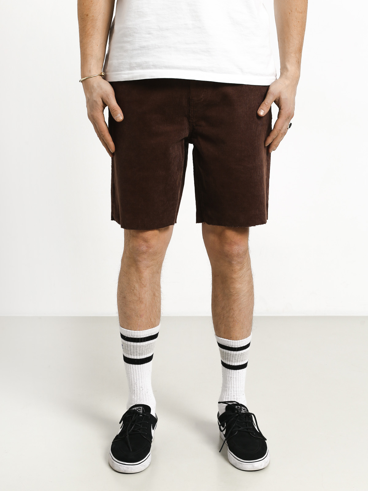 brown cord shorts