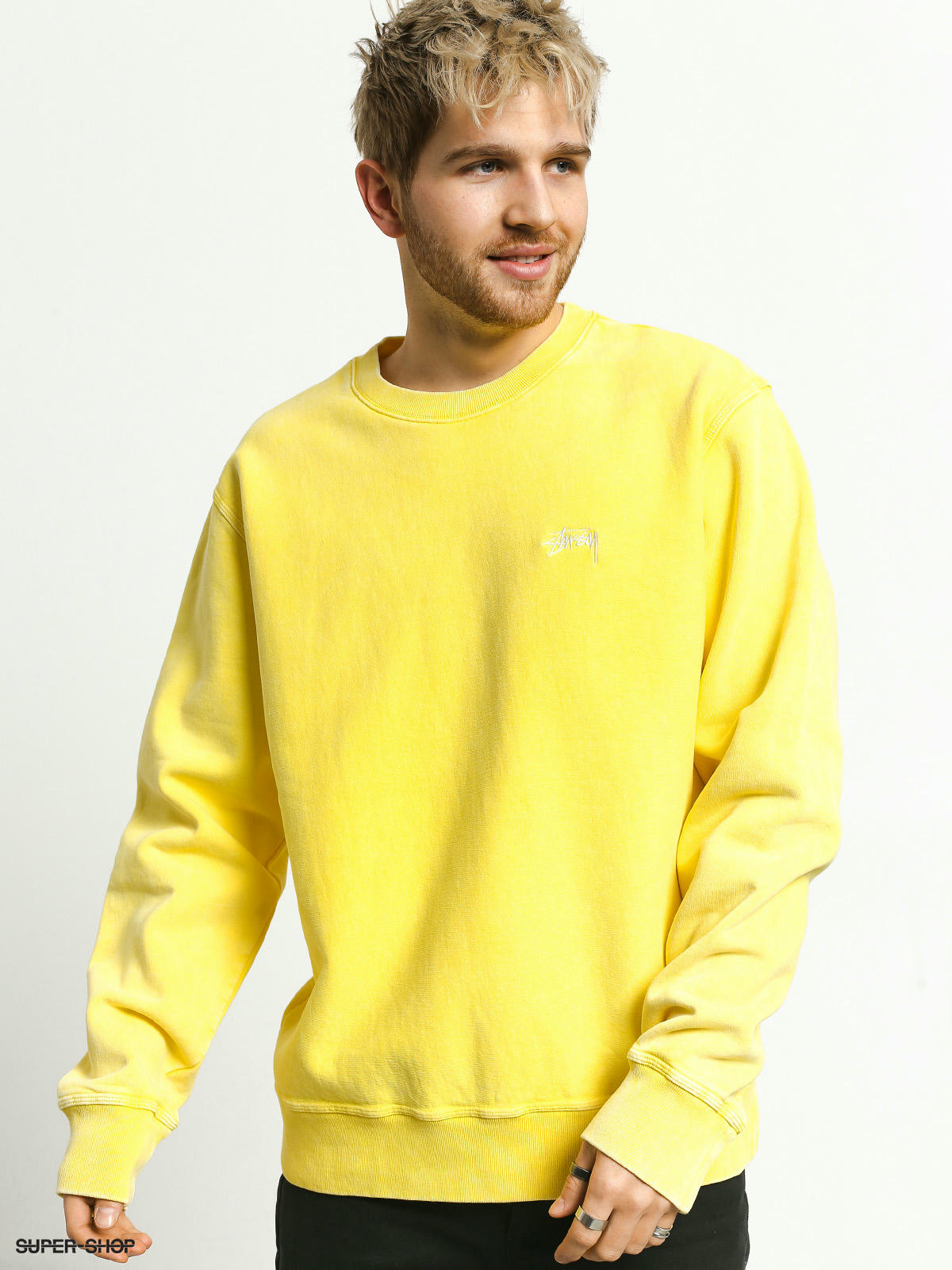 yellow stussy sweater