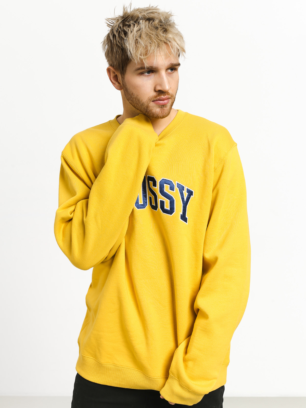 Stussy yellow discount sweatshirt