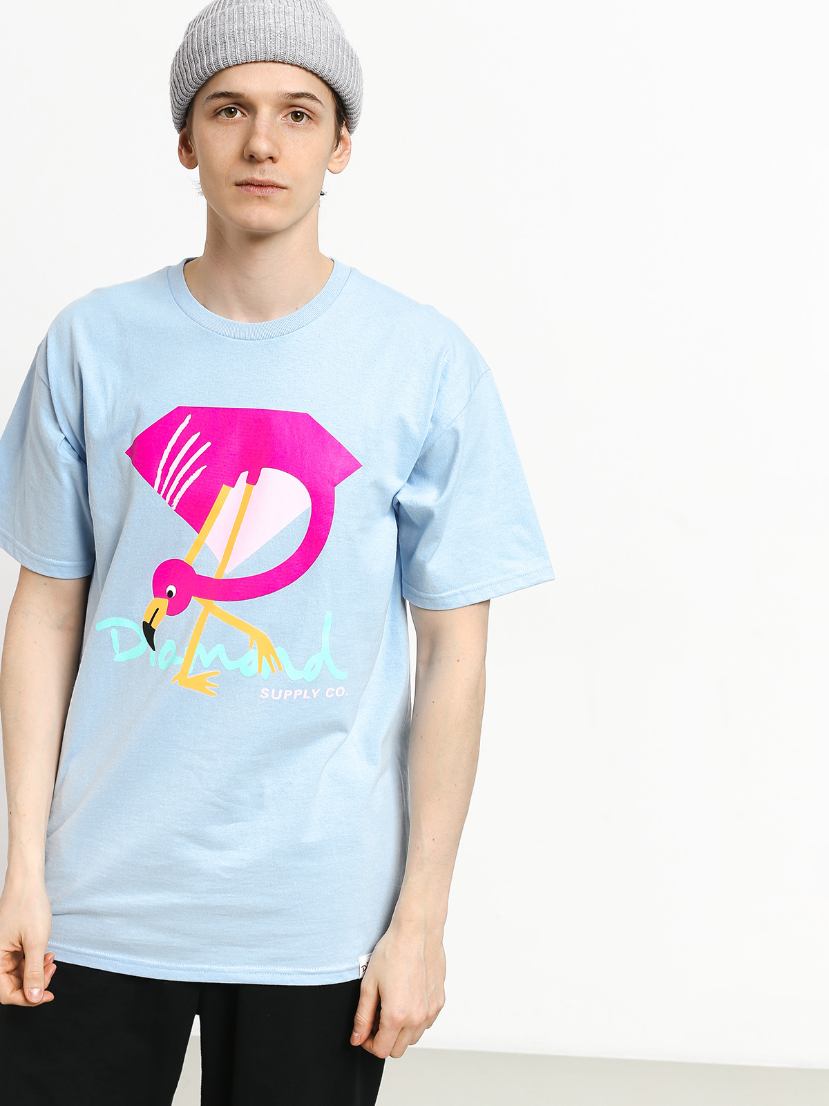 Diamond Supply Co. Flamingo Sign T-shirt (powder blue)