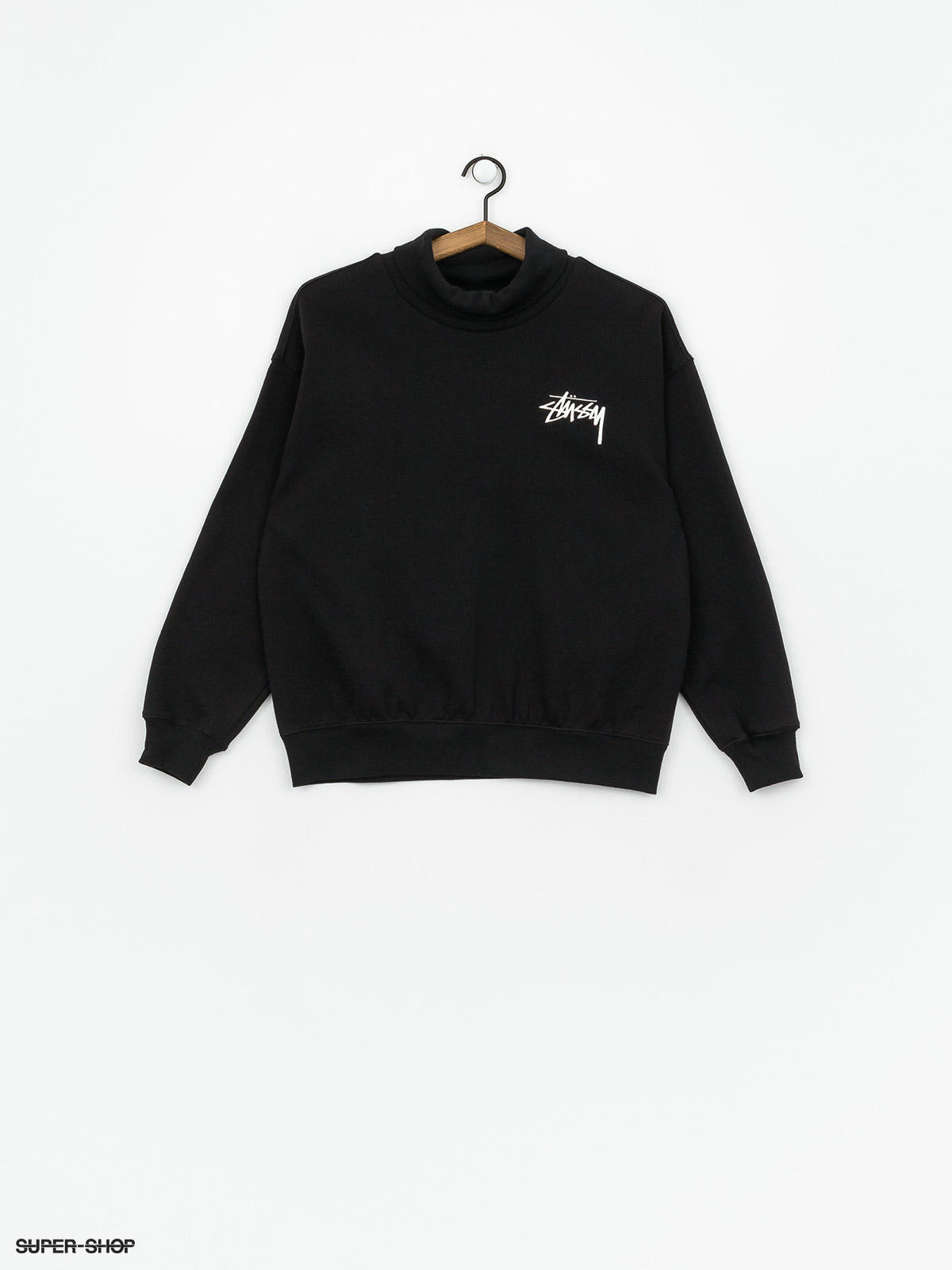 Stussy Weller Turtleneck Fleece Crew Sweatshirt Wmn (black)