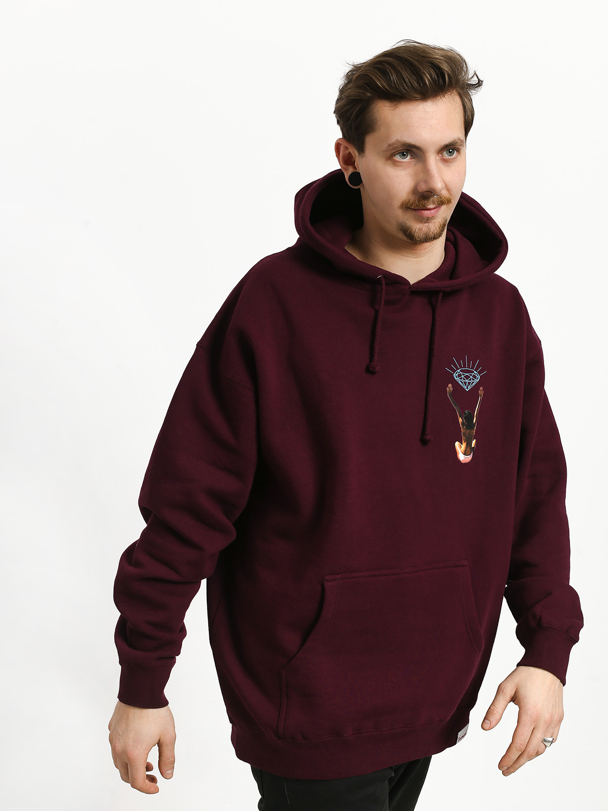 Diamond Supply Co. Fishing For Compliments HD Hoodie (burgundy)