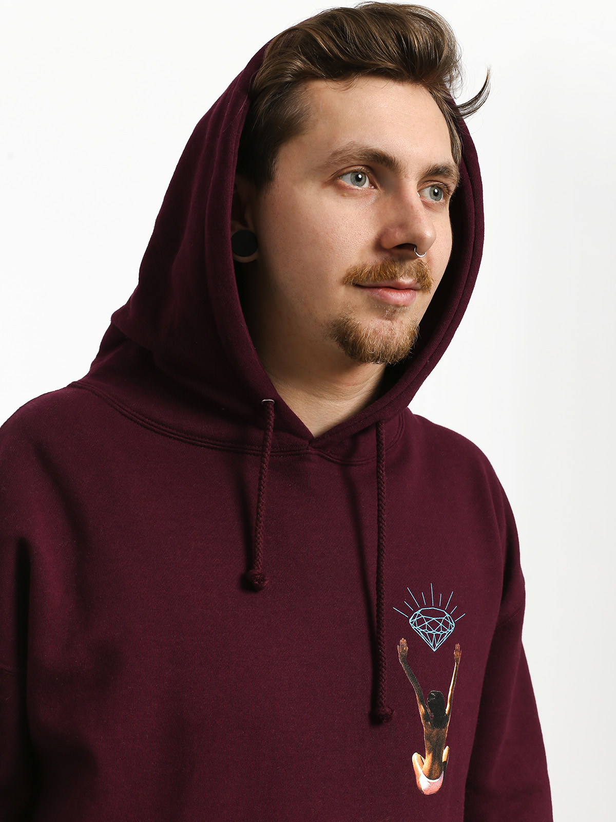 Diamond Supply Co. Fishing For Compliments HD Hoodie (burgundy)