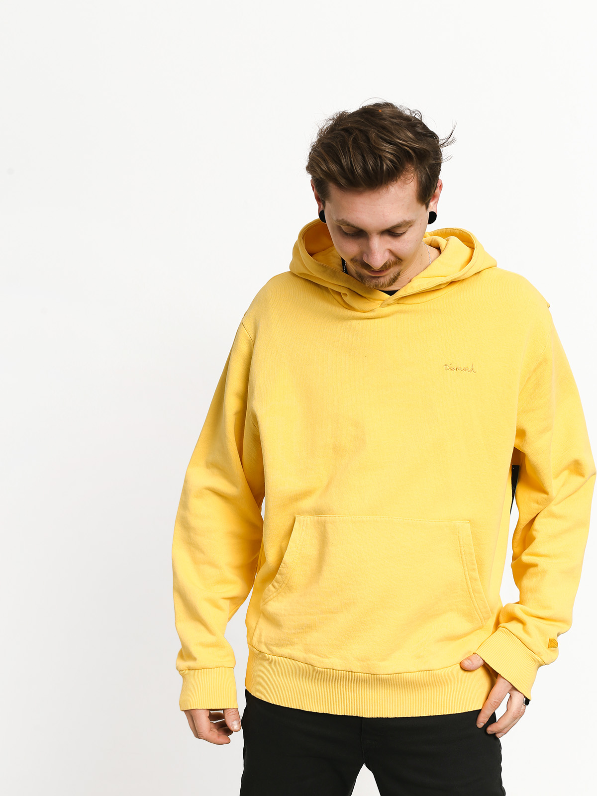 Diamond Supply Co. Brilliant Overdyed Oversized HD Hoodie (yellow)