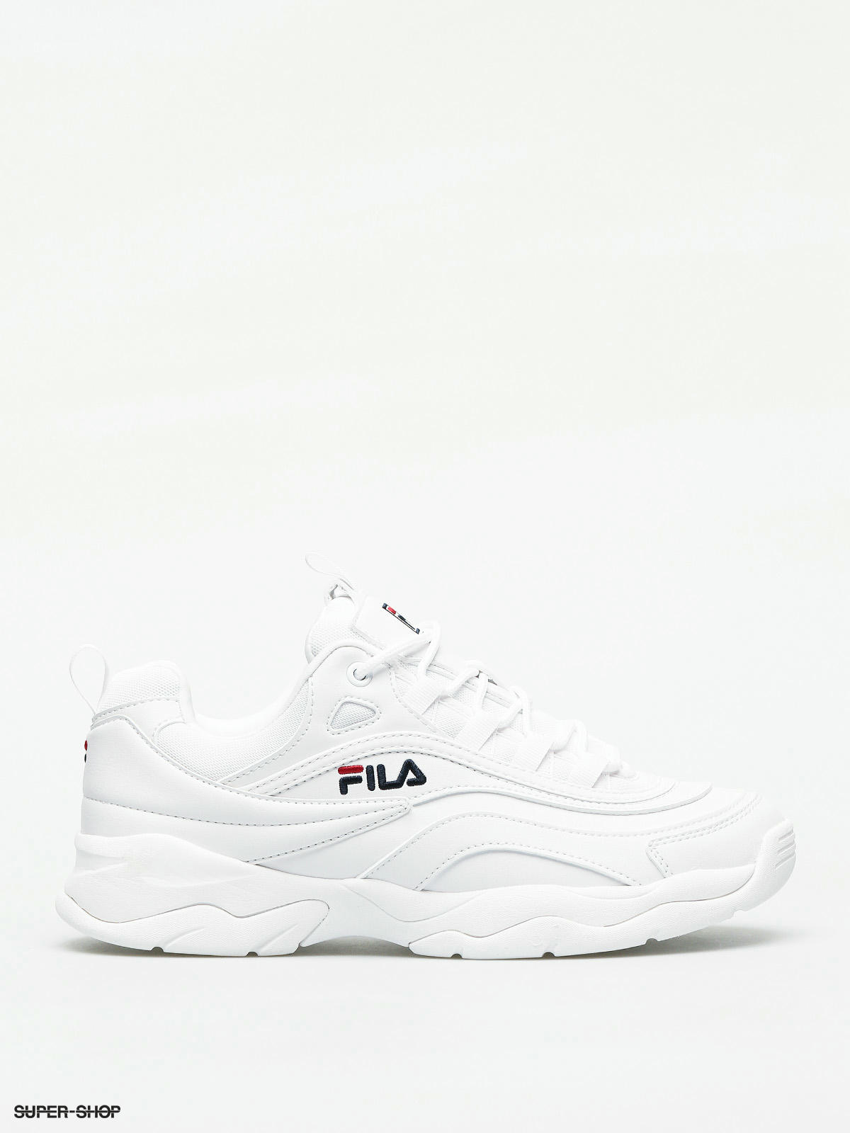 white and black fila shoes