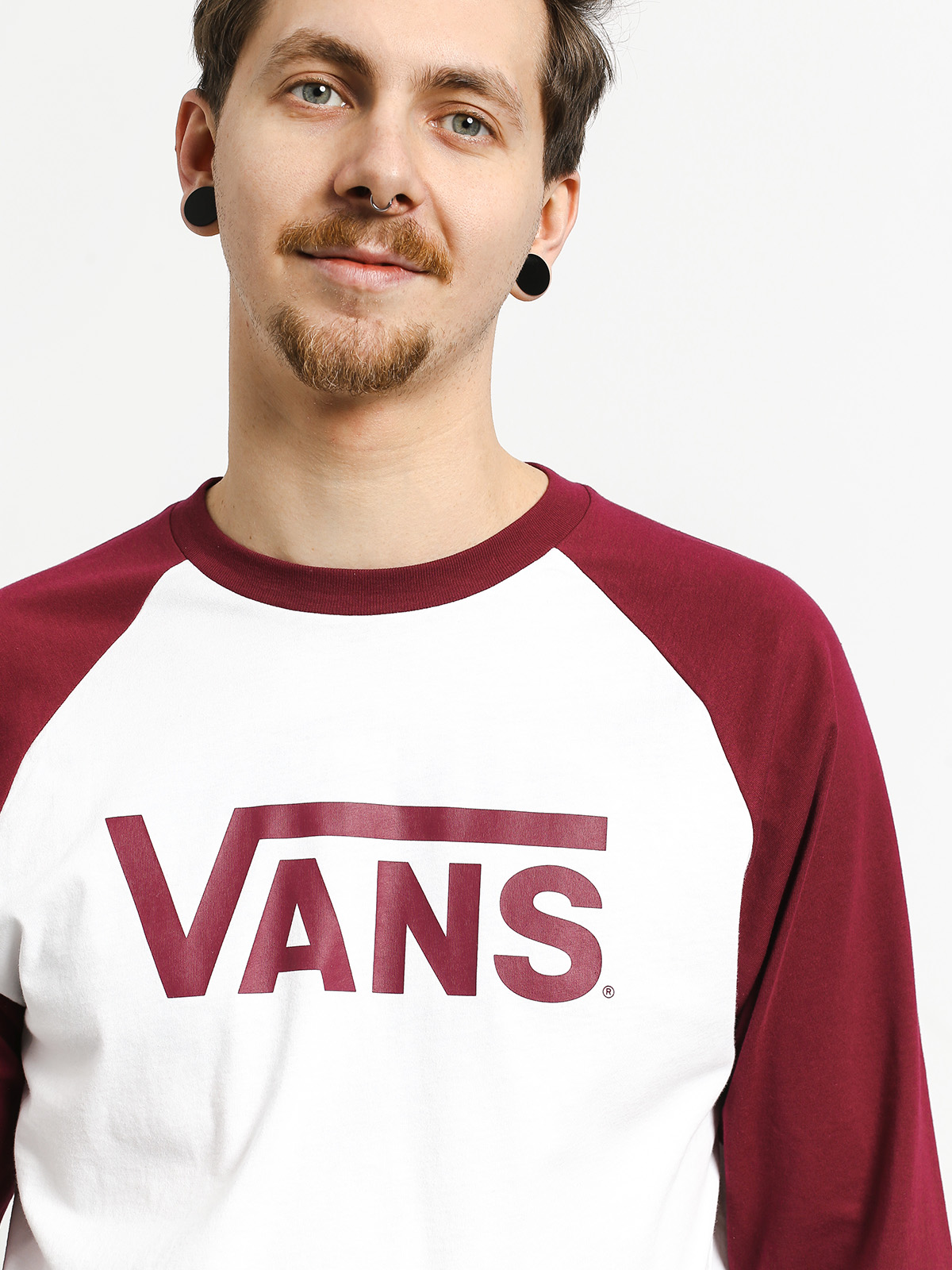 Vans Classic Raglan T-shirt (white/rhumba red)