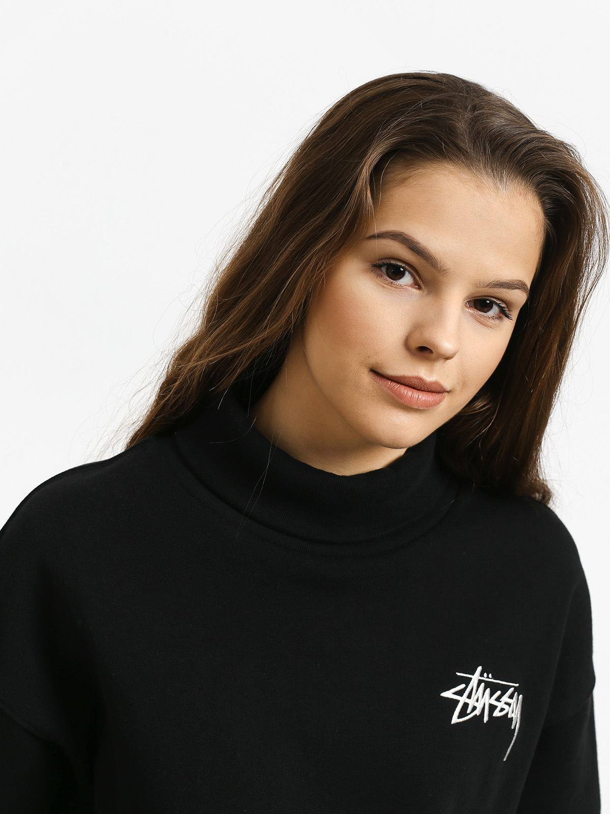 Stussy Weller Turtleneck Fleece Crew Sweatshirt Wmn (black) Stussy Weller Turtleneck Fleece Crew Sweatshirt Wmn (black)