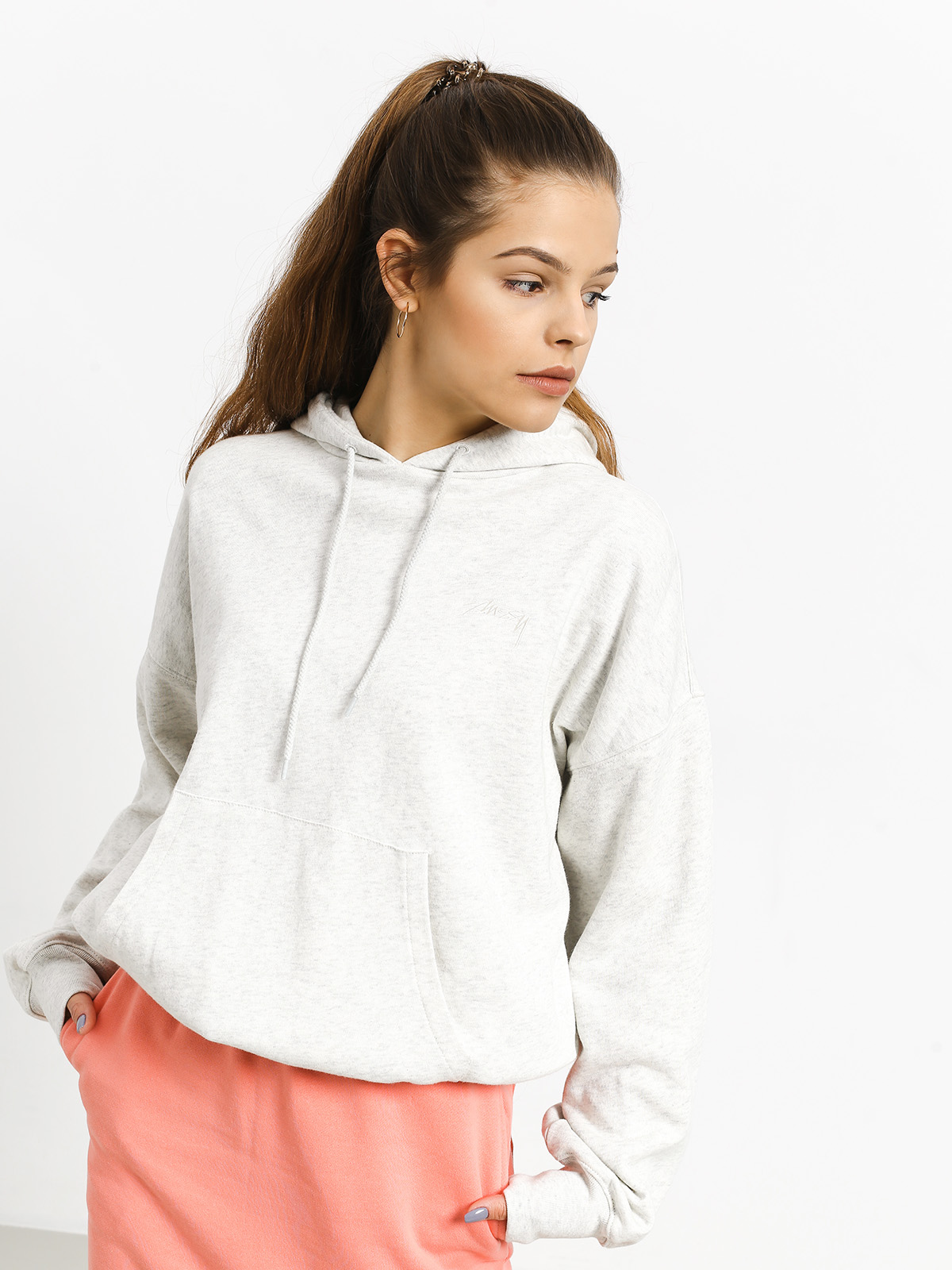 Stussy Violet French Terry HD Hoodie Wmn (ash heather)