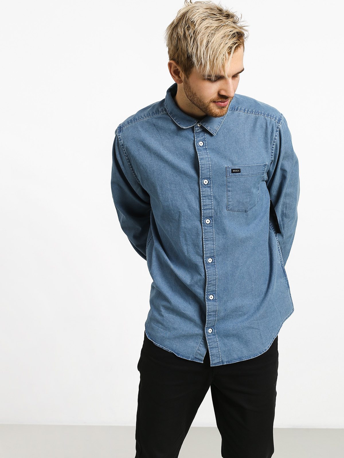 rvca denim shirt