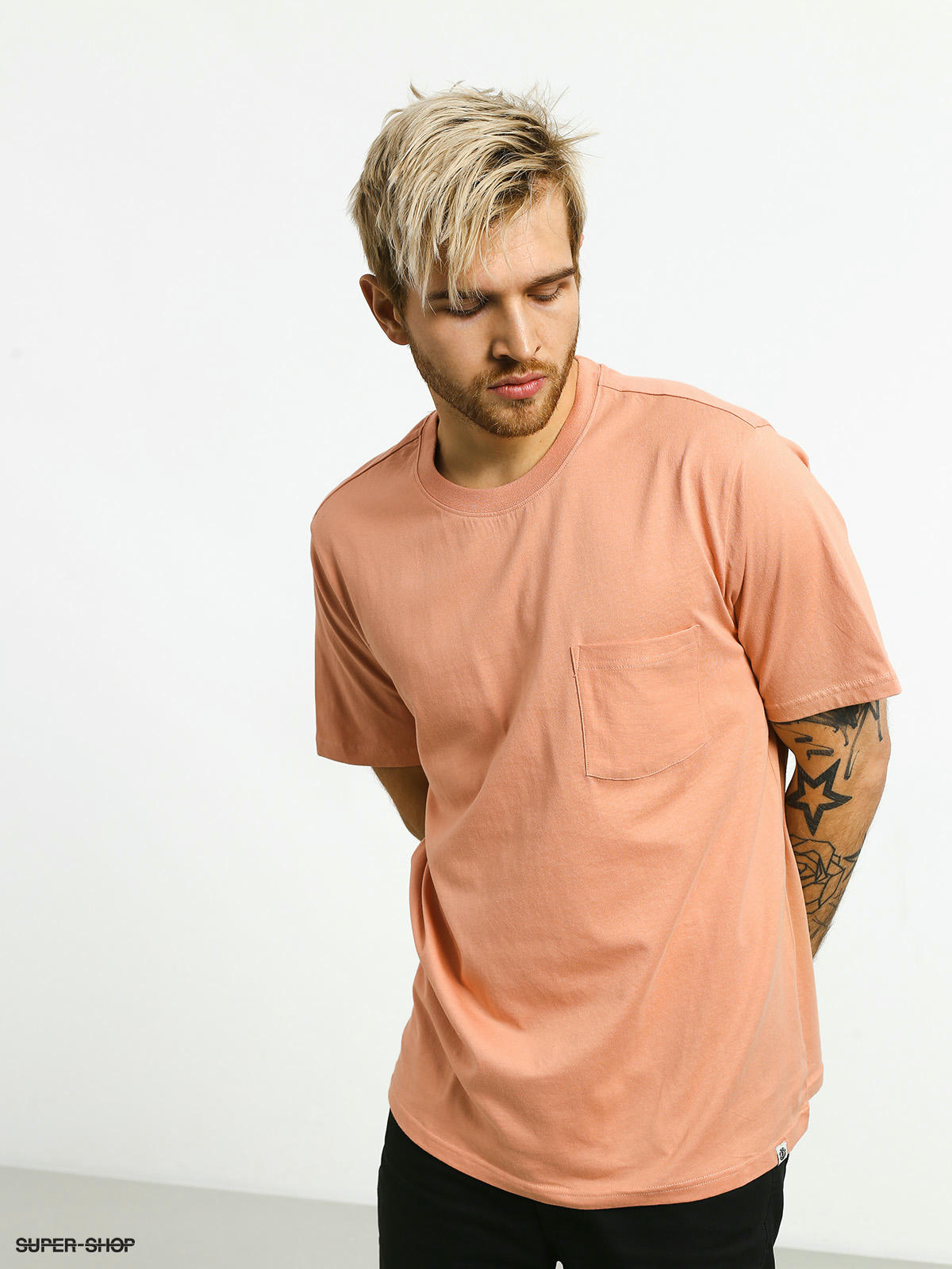 dusty peach shirt